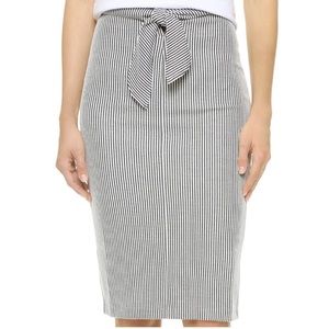 CLUB MONACO Indya Striped Skirt in Blue Stripe